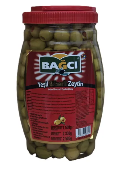 Bild von Bagci Yeşil Biberli Zeytin 1500g (Netto 2350g / Brutto 2500g)