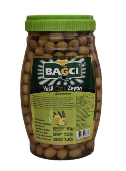 Bild von Bagci Yeşil Çizik Zeytin 1500g (Netto 2350g / Brutto 2500g)