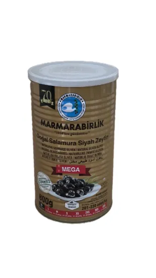 Bild von Marmarabirlik Doğal Salamura Siyah Zeytin Süper 800g