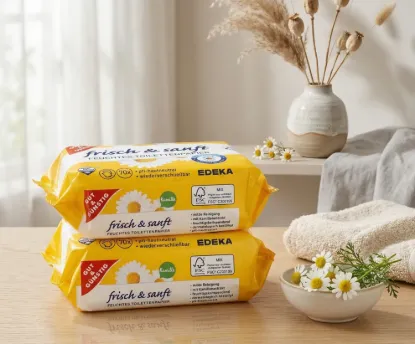 Bild von Gut & Günstig Feuchtes Toilettenpapier frisch & sanft Kamille 70 Stück