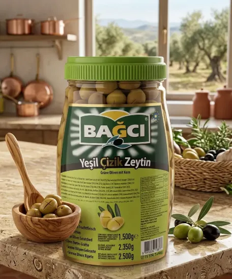 Bild von Bagci Yeşil Çizik Zeytin 1500g (Netto 2350g / Brutto 2500g)