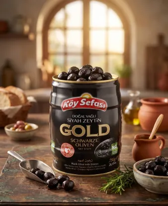 Bild von Köy Sefası GOLD Schwarze Oliven mit Stein 750 g