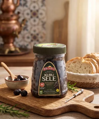 Bild von Köy Sefası Kuru Sele Schwarze Oliven 450g