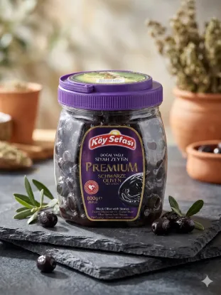 Bild von Köy Sefası Premium Schwarze Oliven 800g