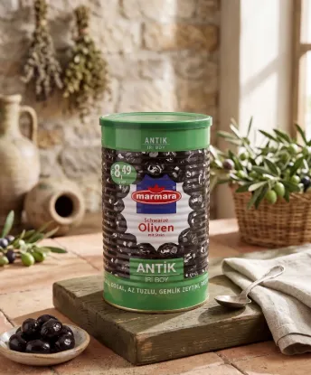 Bild von Marmara Antik Schwarze Oliven mit Stein 800 g (Abtropfgewicht)