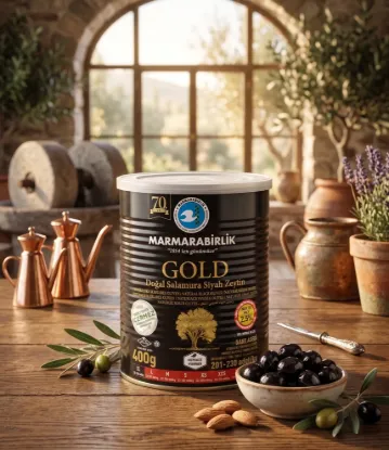 Bild von Marmarabirlik Gold Doğal Salamura Siyah Zeytin 400g
