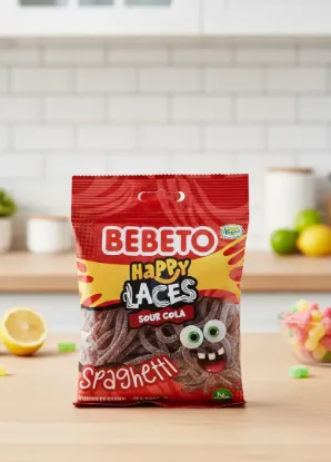 Bild von Bebeto Happy Laces Sour Cola 80g
