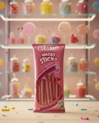 Bild von Bebeto Wacky Sticks Cool Strawberry 180g