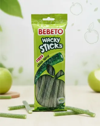 Bild von Bebeto Wacky Sticks Fizzy Crazy Apple 180g