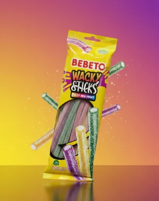 Bild von Bebeto Wacky Sticks Fizzy Mix Fruit 180g